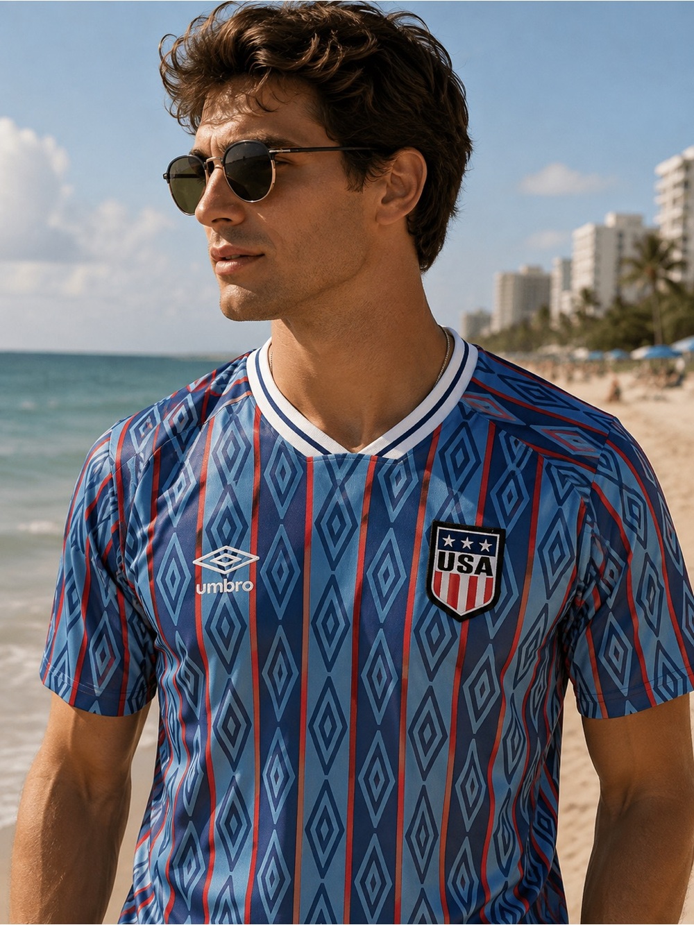 Umbro Men’s Blue and Red USA Soccer Jersey